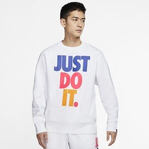 Nike White Graphic Just Do It Crewneck Sweatshirt